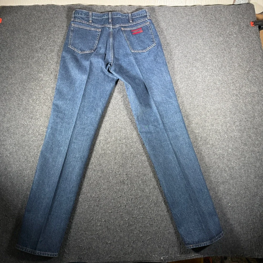 Wrangler Twenty X Mens Dark Wash Straight Leg Jeans Made USA 100% Cotton 36x36
